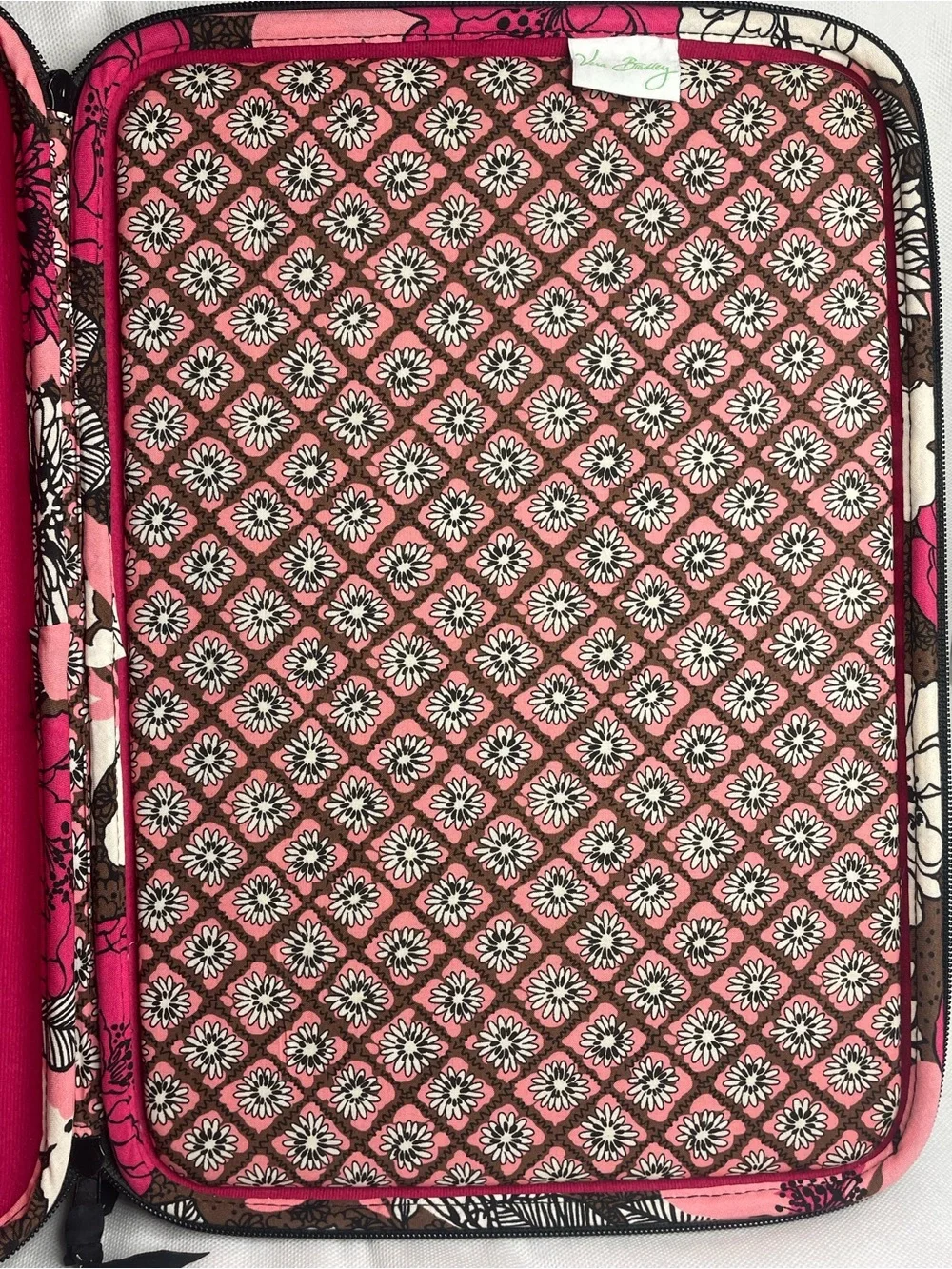 Vera Bradley Diamond Quilted “Mocha Rouge” Laptop Portfolio Computer Hard Case
